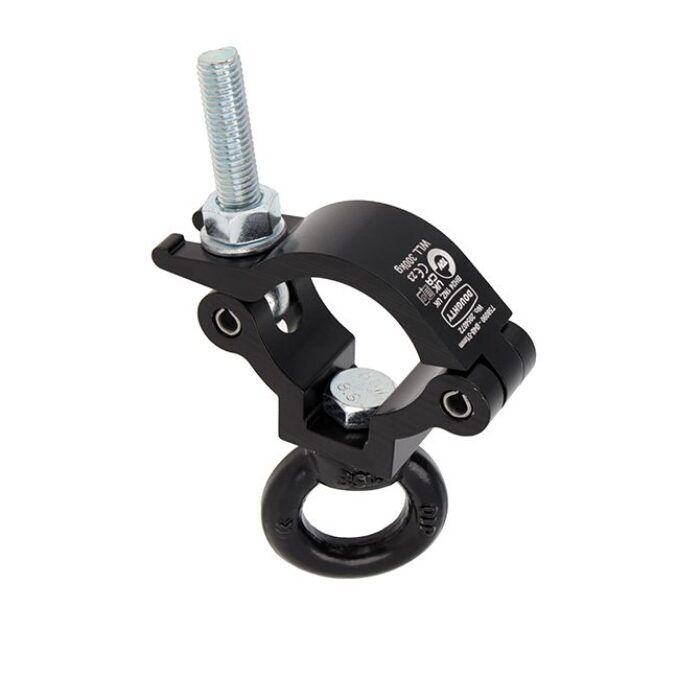 Doughty Engineering Light Weight Slimline Hanging Clamp (écrou à œil M12), noir