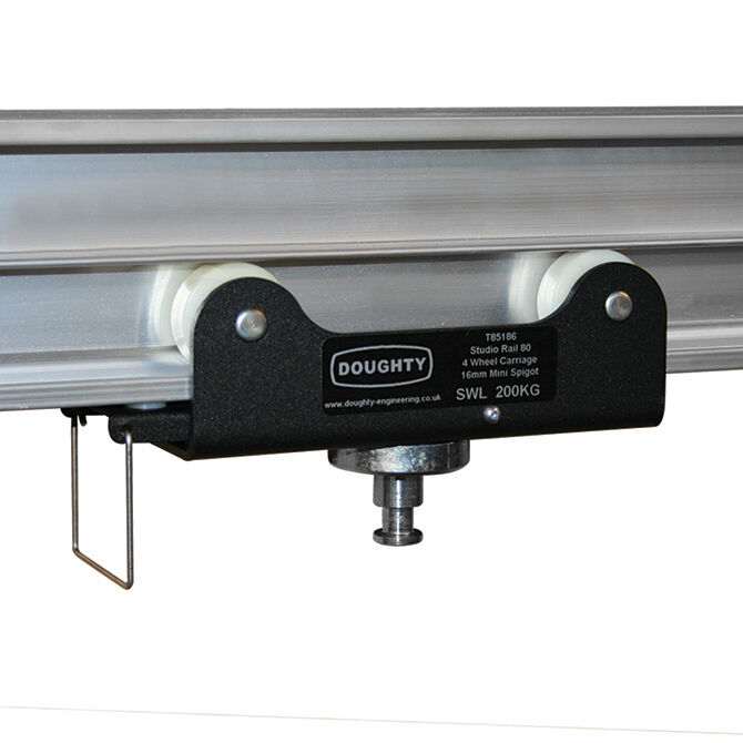 Doughty Engineering Studio Rail 80 Chariot à 4 roulettes, complet avec mini-pivot 5/8" (frein)