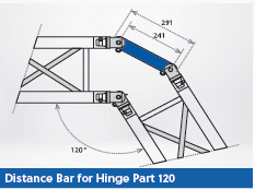 Eurotruss Distanzstück für Gelenke 291mm (120 Grad) für HD/FD 3X Serie