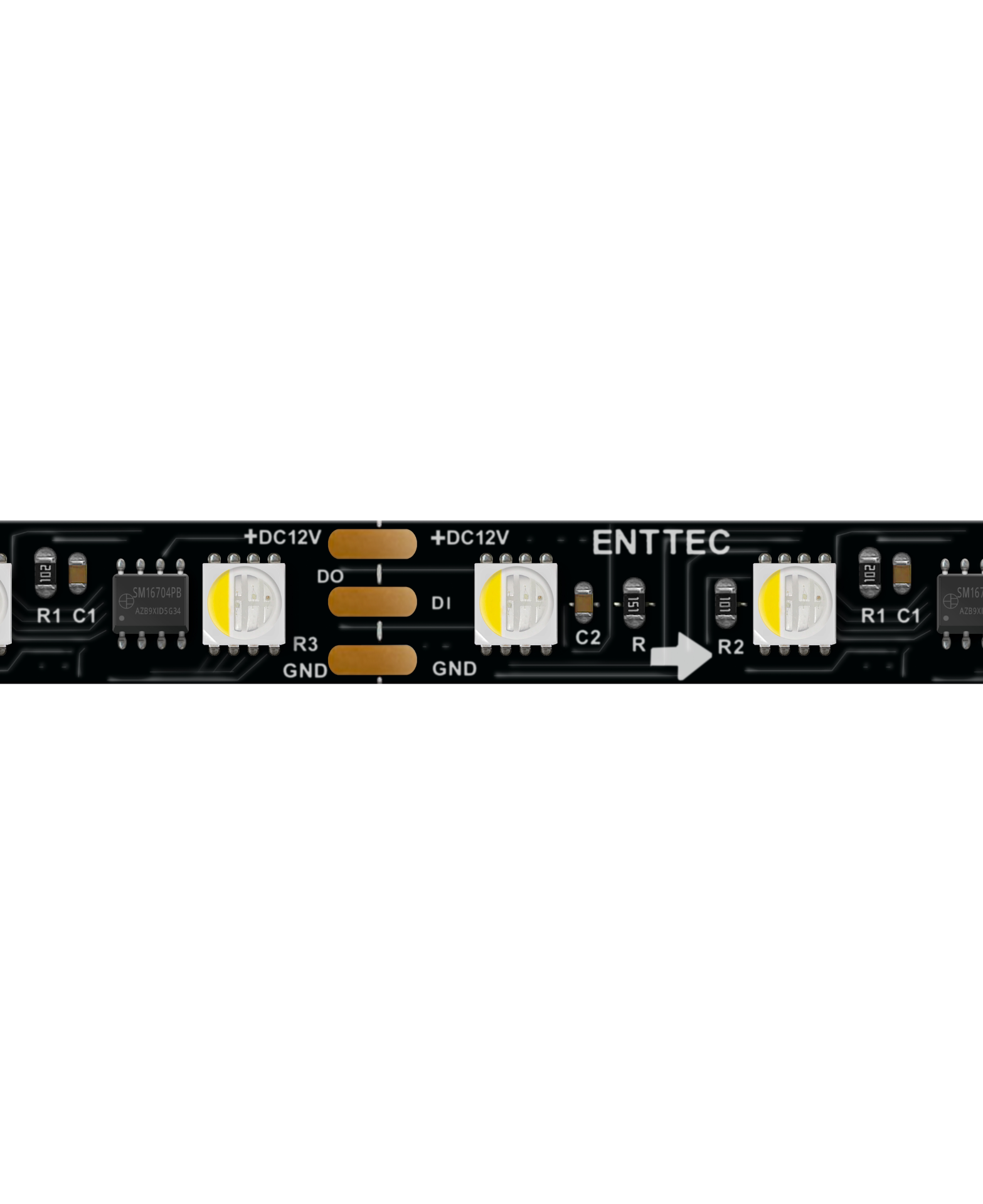 Enttec Black Pixel Tape, 60 LED/m RGBW 12 V, noir - Long Range