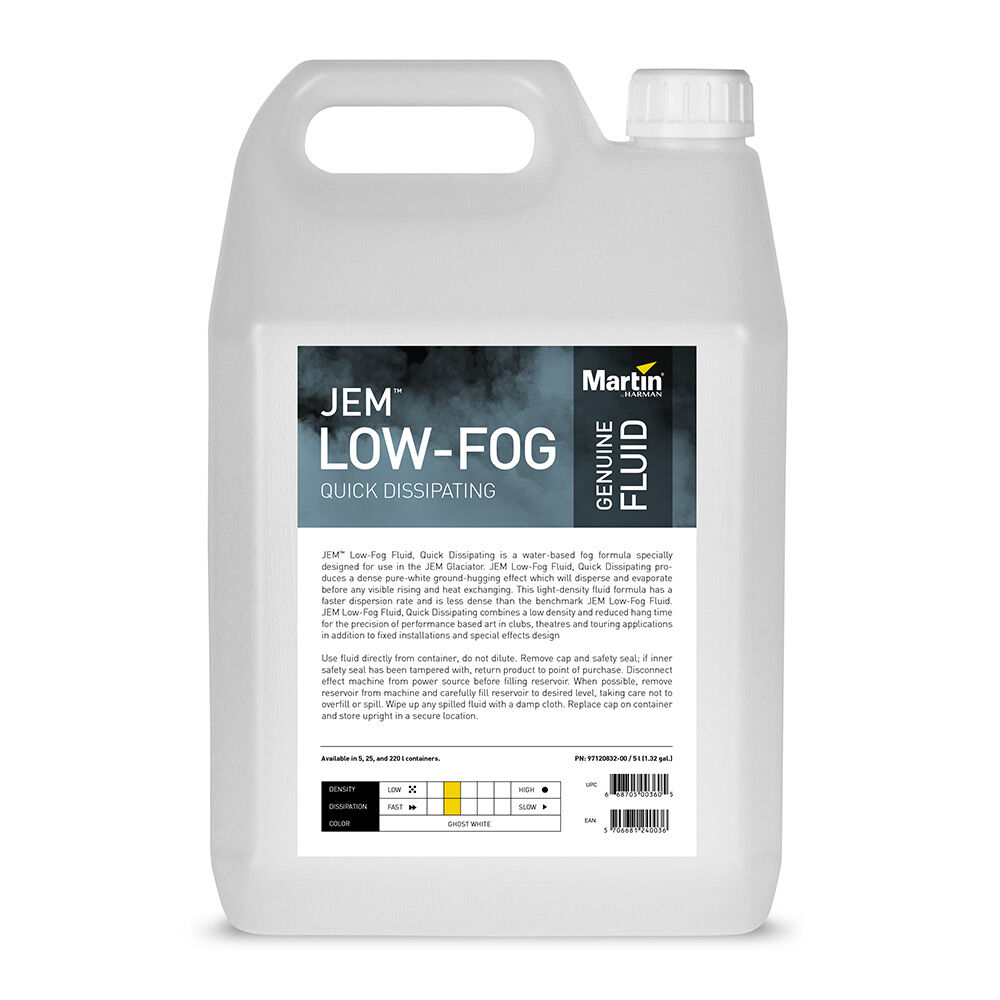 JEM Professional Fluide à faible buée, à dissipation rapide, 4 x 5 l