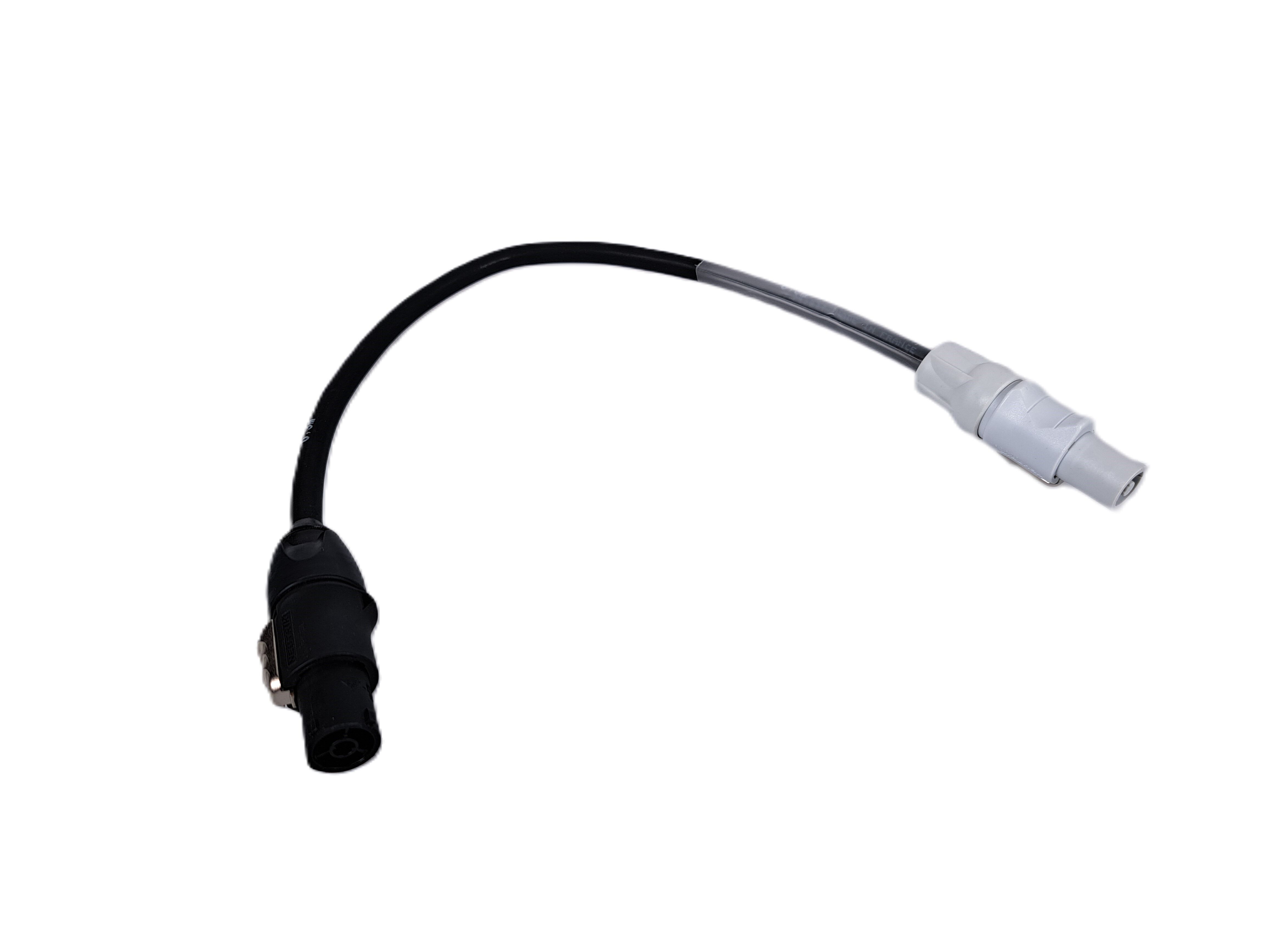 Câble adaptateur Major powerCON gris sur powerCON TRUE1 femelle, 0,3m