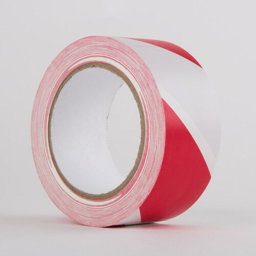 Le Mark Hazard Warning PVC Tape rot/weiss, 50 mm x 33 m **Auslaufartikel**