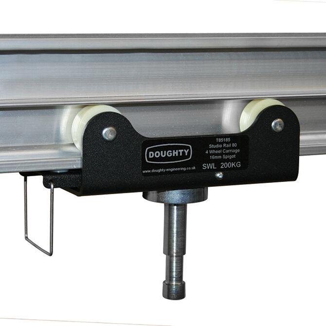Doughty Engineering Studio Rail 80 Chariot à 4 roues, complet avec tourillon 5/8" (frein)