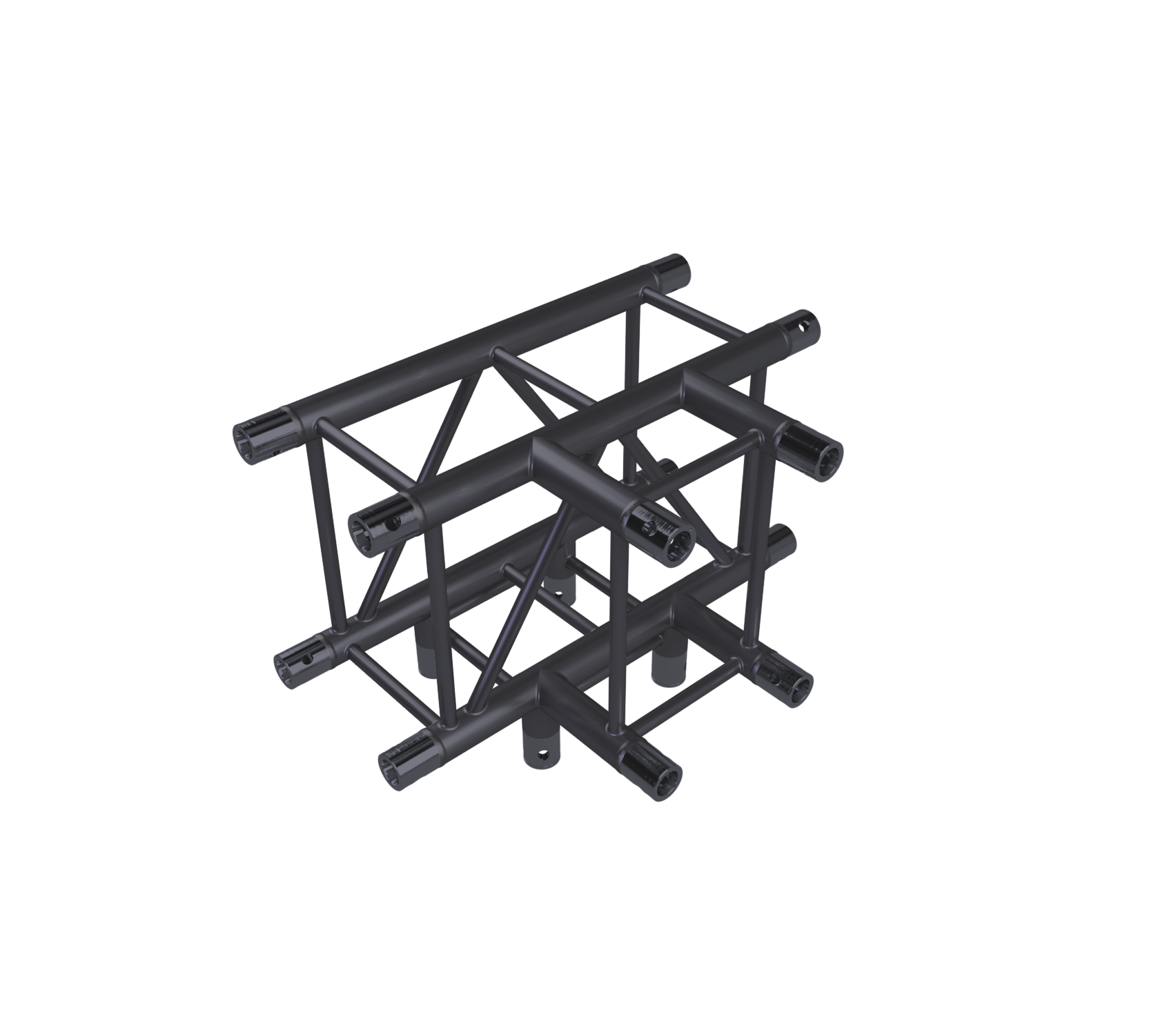 Eurotruss XD T-Stück 4-Weg + Down HD/FD34 71 x 50 x 50 cm, schwarz