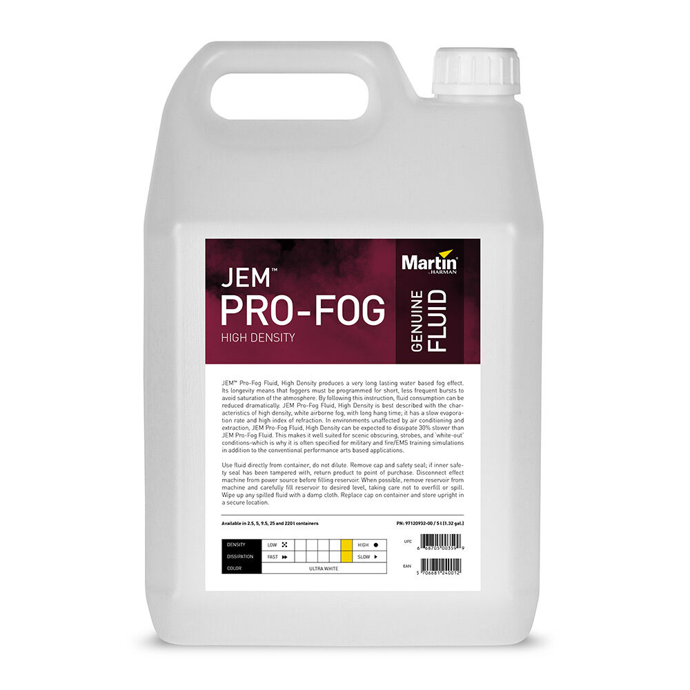 JEM Professional Fluide Pro-Fog, haute densité, 4 x 5 l