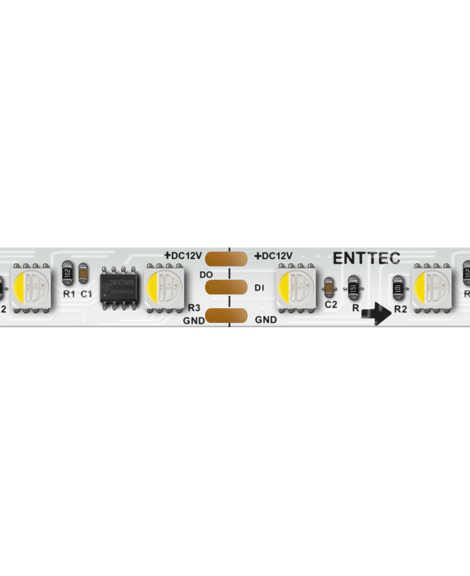 Enttec Pixel Tape, 60 LED/m RGBW 12 V, blanc - Long Range
