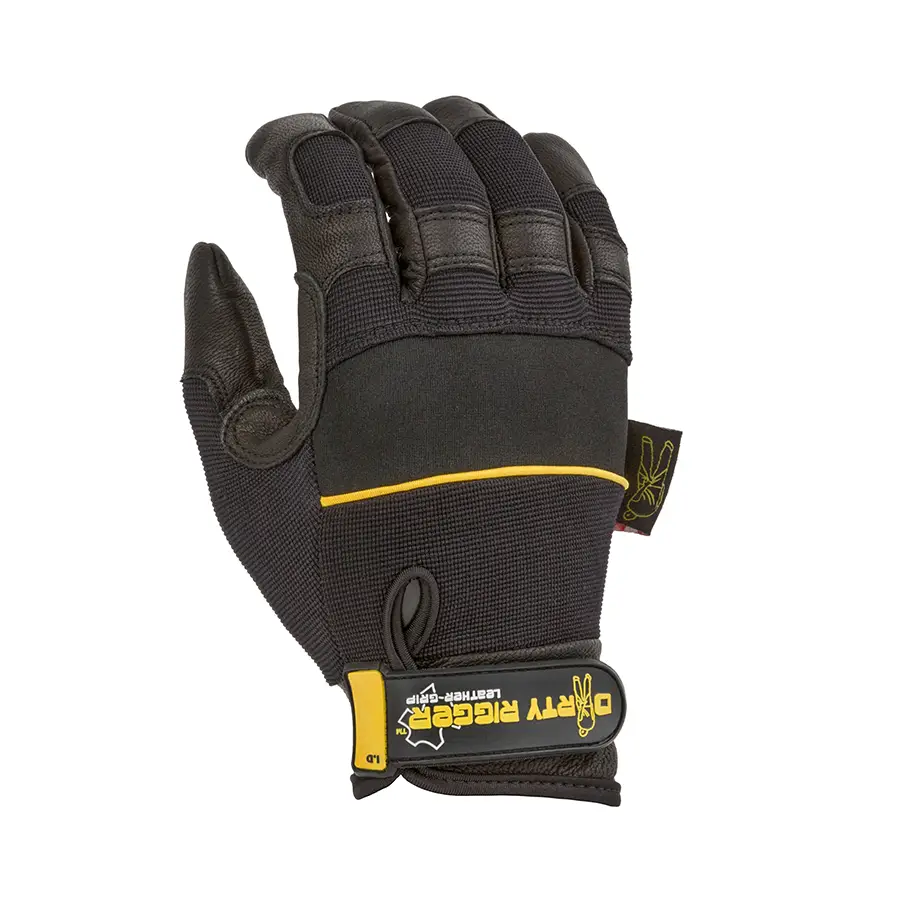 Dirty Rigger Leather Grip Heavy Duty  Full Finger, Grösse S  **Auslaufartikel**