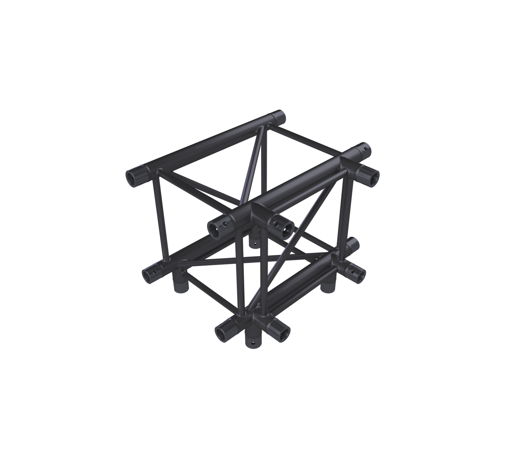 Eurotruss HD44 T-Stück + Down 4-Weg corner 60 x 50 x 50 cm, schwarz