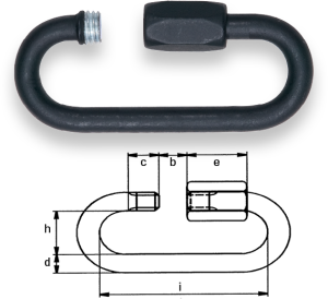 Safetex Attache rapide de chaîne black 4 mm Gr.ouverture