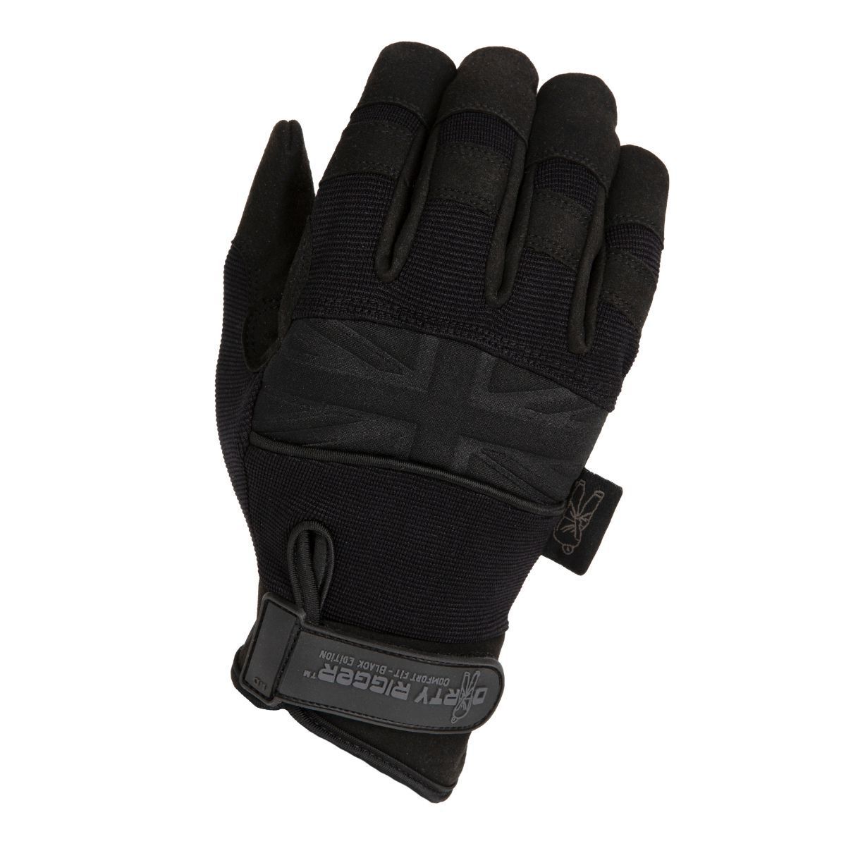 Dirty Rigger Comfort Fit BLACK EDITION Full Finger, Grösse S