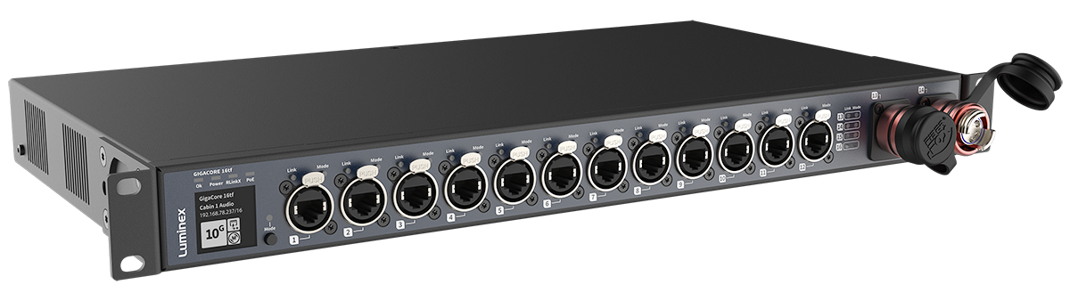 Luminex GigaCore 16tf 10 Gb PoE Ethercon / opticalCON QUAD SMF